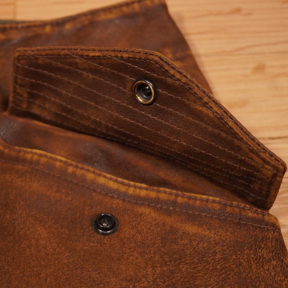 RRL Double RL Ralph Lauren Skinny Leather Cargo Pant Brown Leather 26 Brand New - Picture 6 of 16